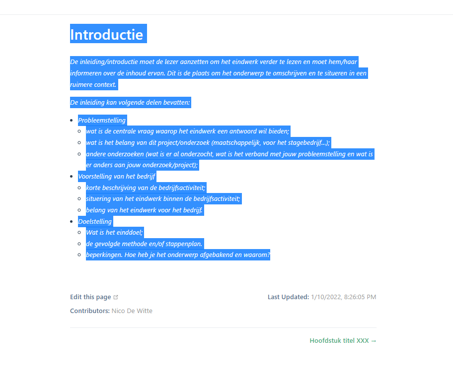 Introduction Selection