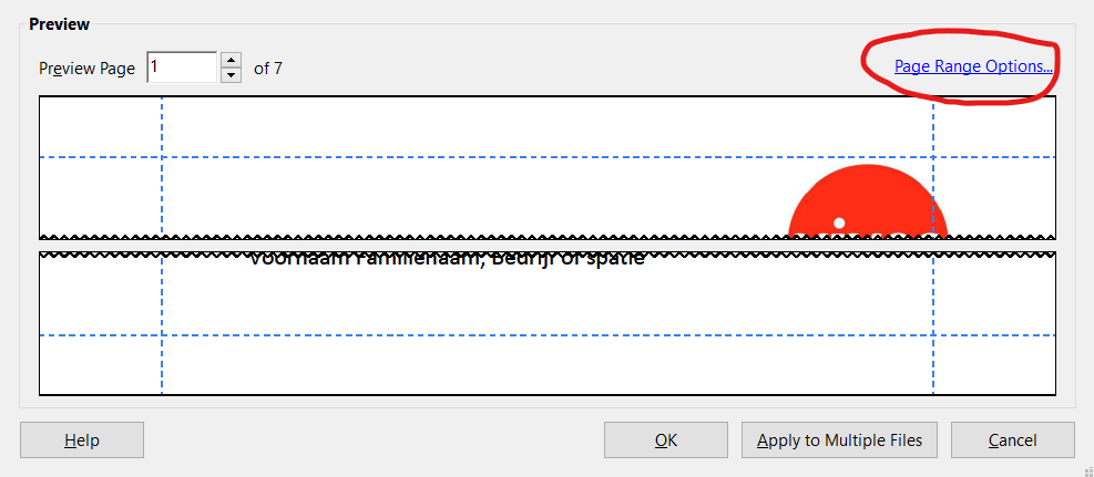 Page Range Options